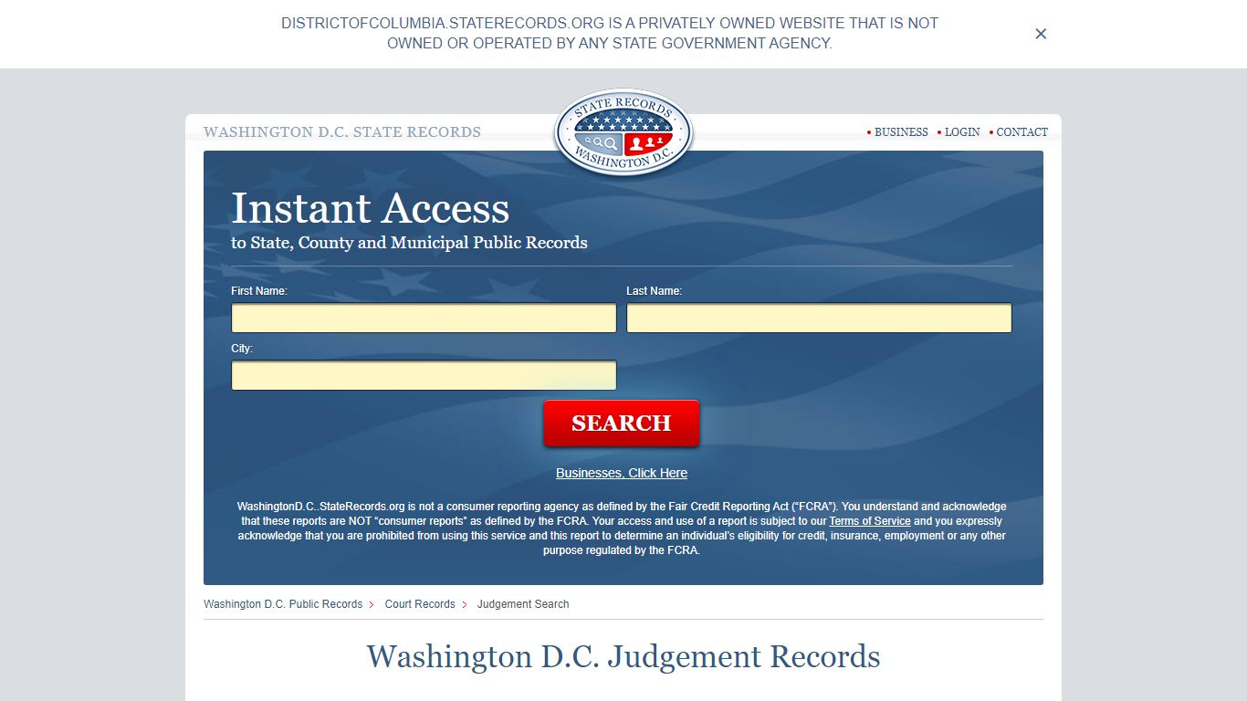 Washington D.C. Judgement Records | StateRecords.org